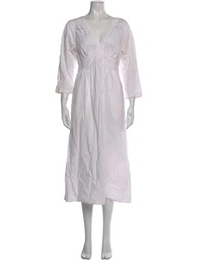 Pre-owned Xirena V-neck Midi Length Dress In Neutral