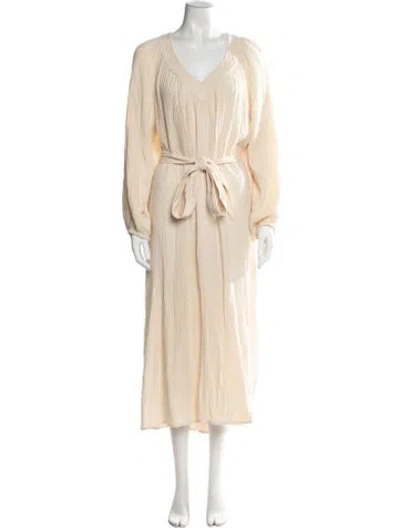 Pre-owned Xirena V-neck Midi Length Dress In Neutral