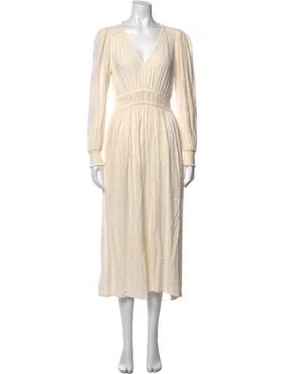 Pre-owned Xirena V-neck Midi Length Dress In Neutral