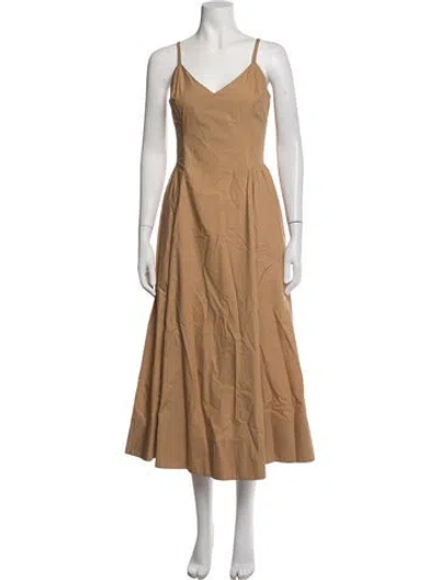Pre-owned Xirena V-neck Midi Length Dress In Neutrals