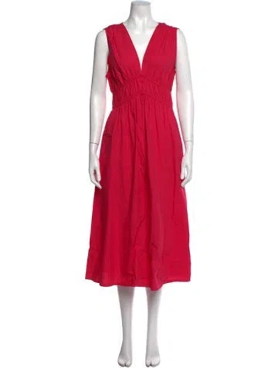 Pre-owned Xirena V-neck Midi Length Dress In Orange