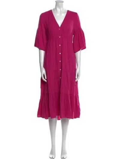 Pre-owned Xirena V-neck Midi Length Dress In Pink