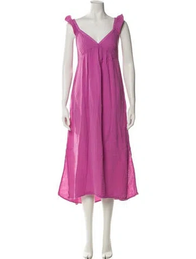 Pre-owned Xirena V-neck Midi Length Dress In Pink