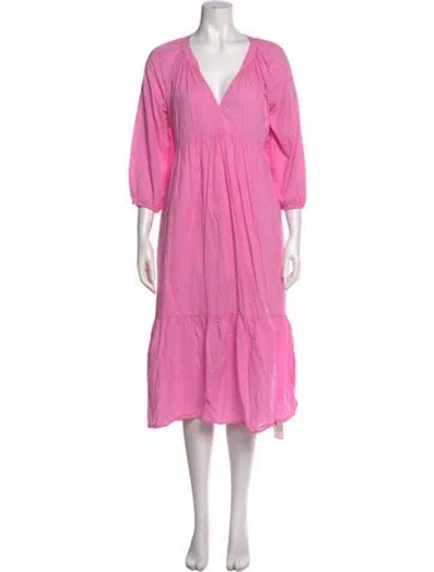 Pre-owned Xirena V-neck Midi Length Dress In Pink