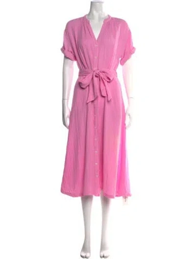 Pre-owned Xirena V-neck Midi Length Dress In Pink