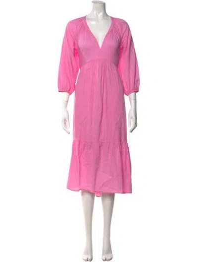 Pre-owned Xirena V-neck Midi Length Dress In Pink