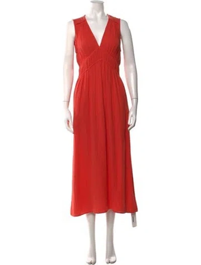 Pre-owned Xirena V-neck Midi Length Dress In Pink