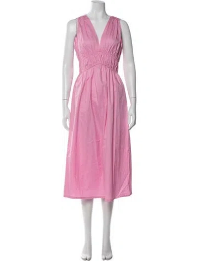 Pre-owned Xirena V-neck Midi Length Dress In Pink