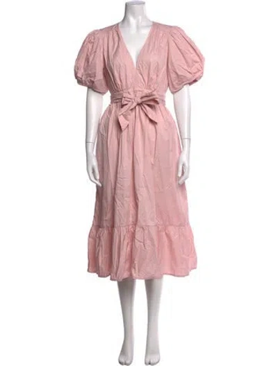 Pre-owned Xirena V-neck Midi Length Dress In Pink