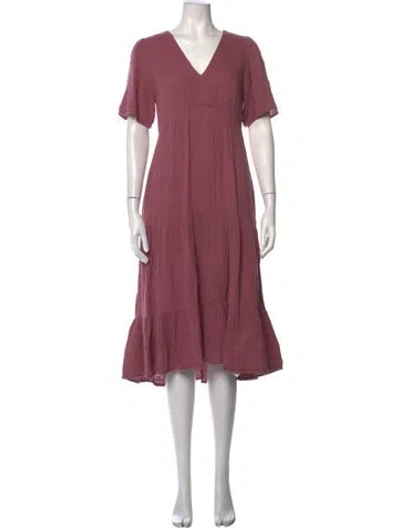 Pre-owned Xirena V-neck Midi Length Dress In Pink