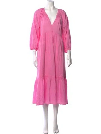 Pre-owned Xirena V-neck Midi Length Dress In Pink
