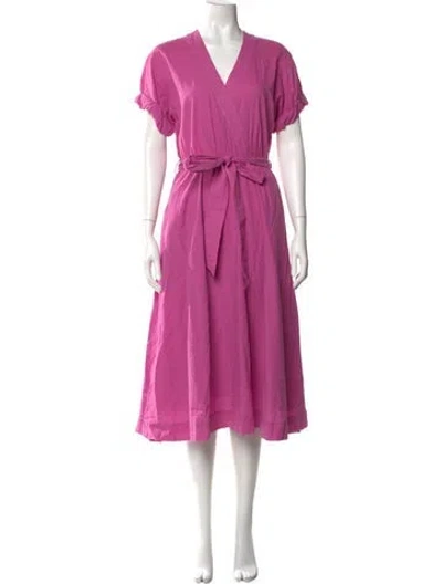 Pre-owned Xirena V-neck Midi Length Dress In Purple