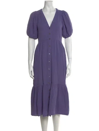 Pre-owned Xirena V-neck Midi Length Dress In Purple