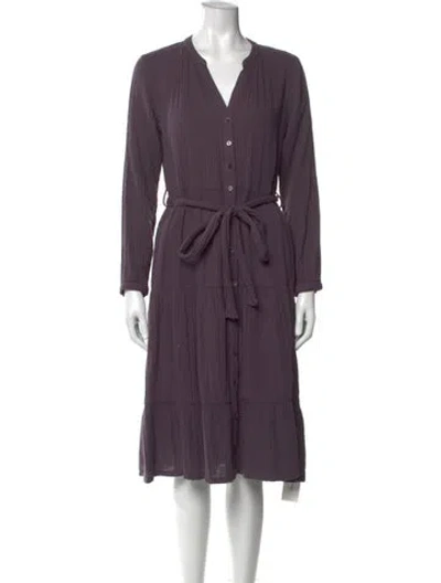 Pre-owned Xirena V-neck Midi Length Dress In Purple