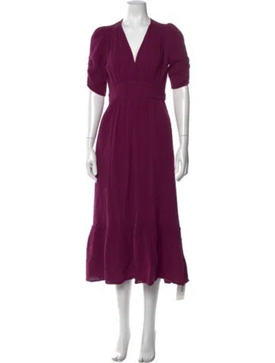 Pre-owned Xirena V-neck Midi Length Dress In Purple