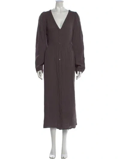 Pre-owned Xirena V-neck Midi Length Dress W/ Tags In Gray