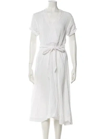 Pre-owned Xirena V-neck Midi Length Dress In White