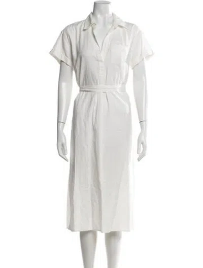 Pre-owned Xirena V-neck Midi Length Dress In White
