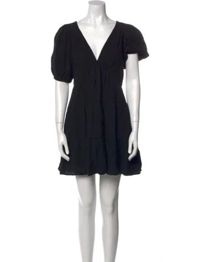 Pre-owned Xirena V-neck Mini Dress In Black