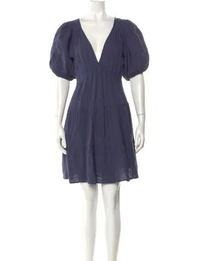 Pre-owned Xirena V-neck Mini Dress In Blue