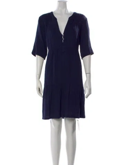 Pre-owned Xirena V-neck Mini Dress In Blue