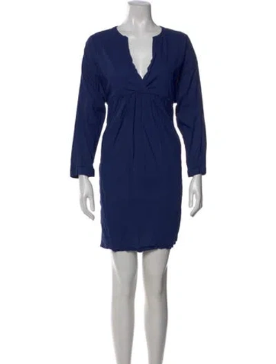 Pre-owned Xirena V-neck Mini Dress In Blue