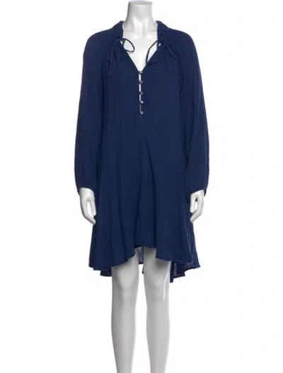 Pre-owned Xirena V-neck Mini Dress In Blue