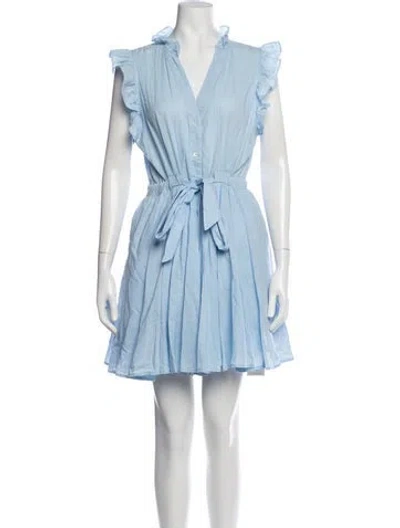 Pre-owned Xirena V-neck Mini Dress In Blue