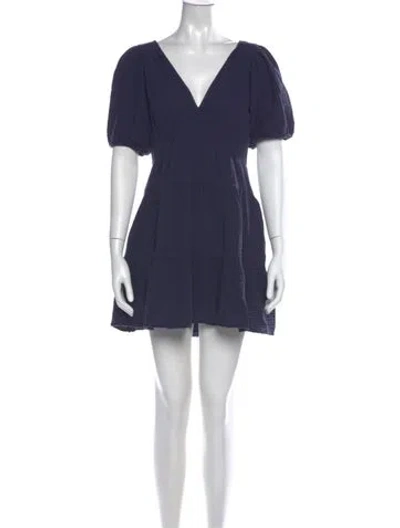 Pre-owned Xirena V-neck Mini Dress In Blue