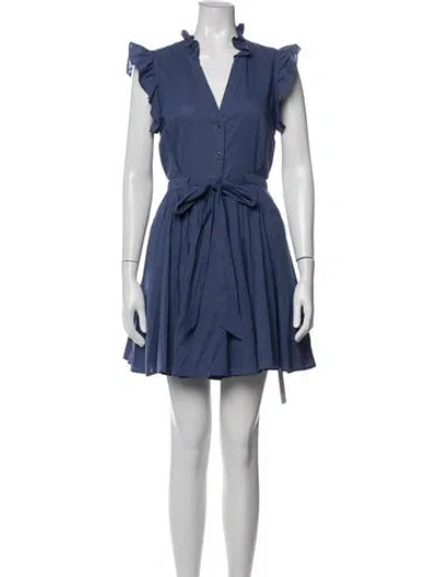 Pre-owned Xirena V-neck Mini Dress In Blue