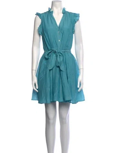 Pre-owned Xirena V-neck Mini Dress In Blue