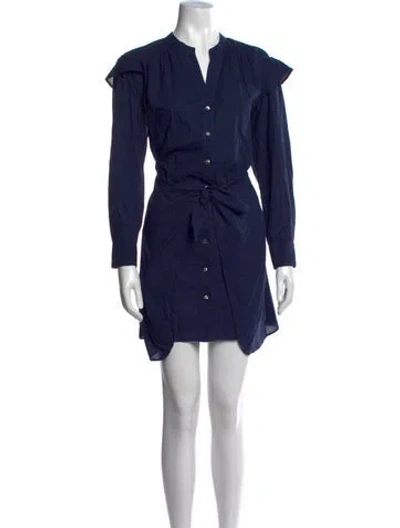 Pre-owned Xirena V-neck Mini Dress In Blue