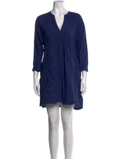 Pre-owned Xirena V-neck Mini Dress In Blue