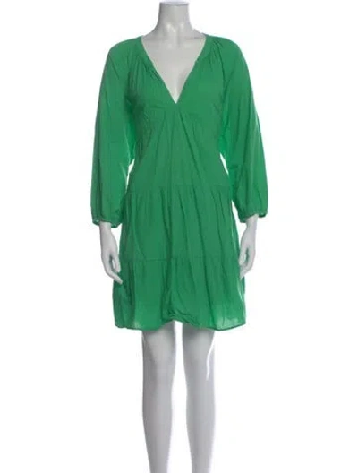 Pre-owned Xirena V-neck Mini Dress In Green