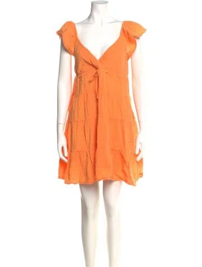 Pre-owned Xirena V-neck Mini Dress In Orange