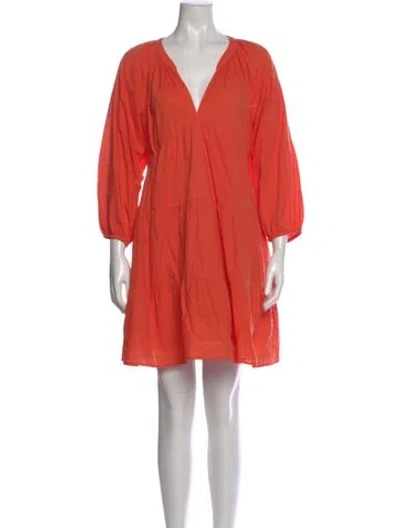 Pre-owned Xirena V-neck Mini Dress In Orange