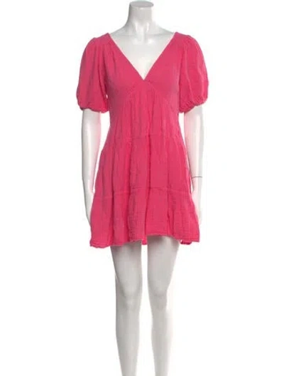 Pre-owned Xirena V-neck Mini Dress In Pink