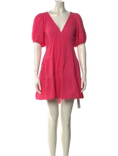 Pre-owned Xirena V-neck Mini Dress In Pink