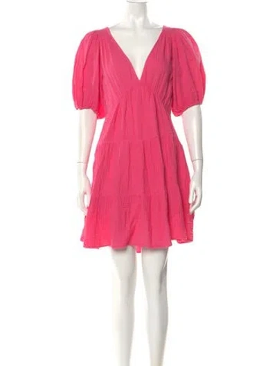 Pre-owned Xirena V-neck Mini Dress In Pink