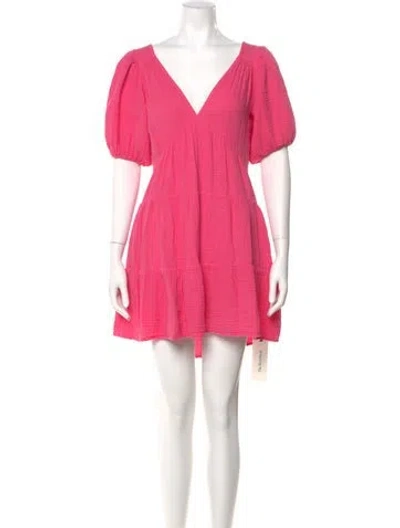 Pre-owned Xirena V-neck Mini Dress In Pink