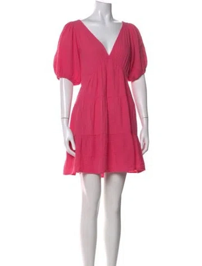 Pre-owned Xirena V-neck Mini Dress In Pink