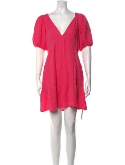 Pre-owned Xirena V-neck Mini Dress In Pink