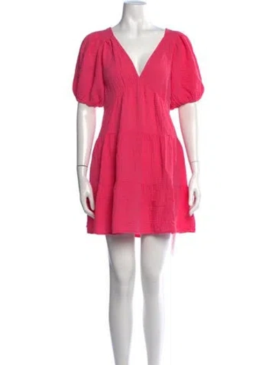 Pre-owned Xirena V-neck Mini Dress In Pink