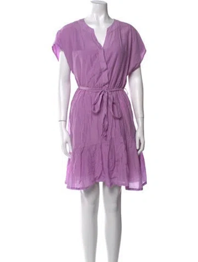 Pre-owned Xirena V-neck Mini Dress In Purple