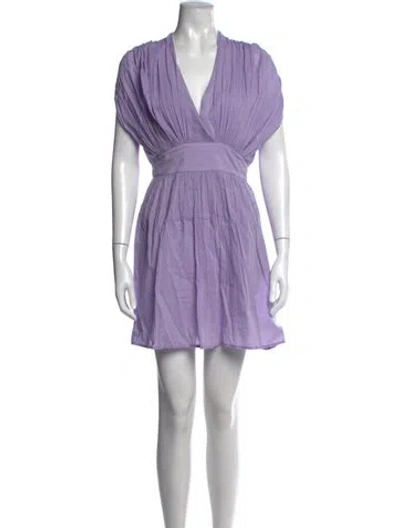 Pre-owned Xirena V-neck Mini Dress In Purple