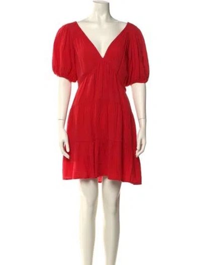 Pre-owned Xirena V-neck Mini Dress In Red
