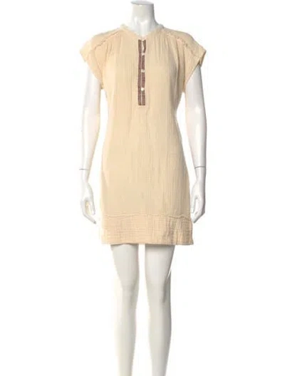Pre-owned Xirena V-neck Mini Dress W/ Tags In Neutral