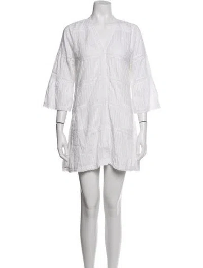 Pre-owned Xirena V-neck Mini Dress W/ Tags In Neutrals