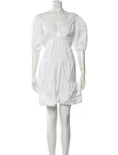 Pre-owned Xirena V-neck Mini Dress In White