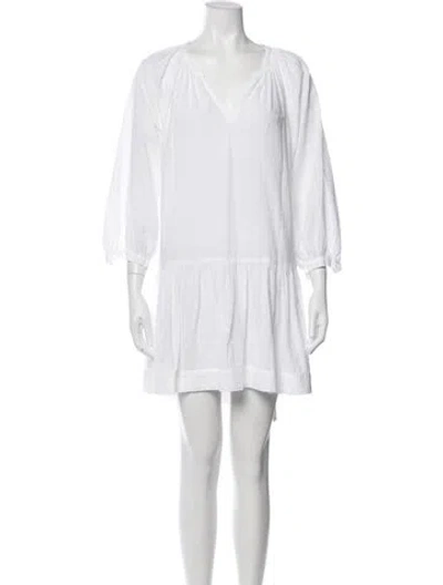 Pre-owned Xirena V-neck Mini Dress In White